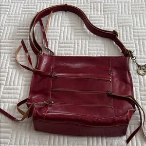 Lucky Brand Red Leather Shoulder/Crossbody Bag